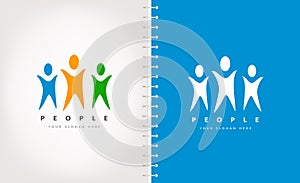 People logo vector. Socium design. photo